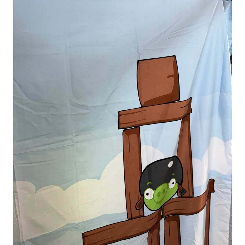 Angry Birds Movie Cartoon Children's Shower Curtain Kids 72x72 100% Polyester
